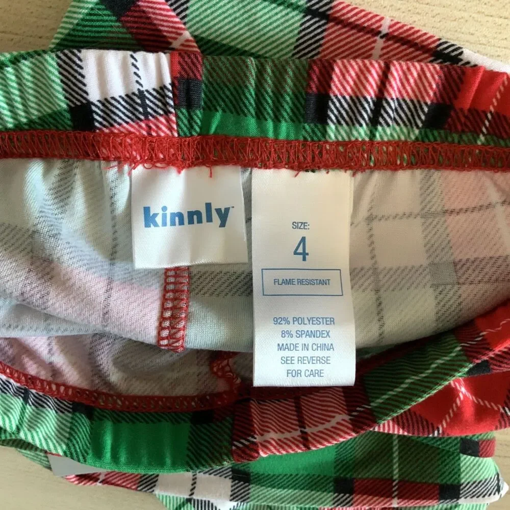 NWT!! Kids Size 4 Christmas Plaid Joggers (See Measurements)